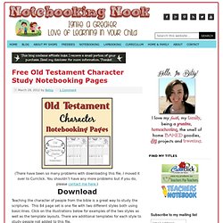 Free Old Testament Character Study Notebooking Pages
