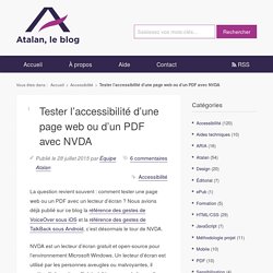 Tester l’accessibilité d’une page web ou d’un PDF avec NVDA - Atalan, le Blog