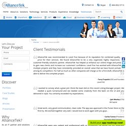 Client Testimonials from Our Clients for AllianceTek