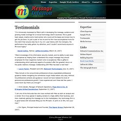 Testimonials : Message Infusion