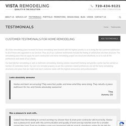 Customer testimonials for home remodeling