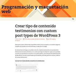 Crear tipo de contenido testimonios con custom post types de WordPress 3