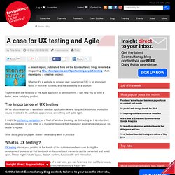 A case for UX testing and Agile