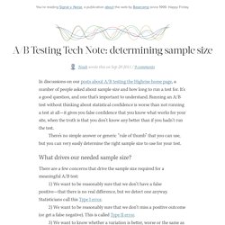 1- A/B Testing Tech Note: determining sample size by Noah of 37signals