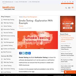 Smoke Testing - Explanation With Example