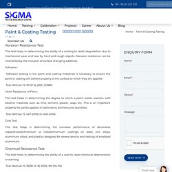 Coating Testing Laboratory