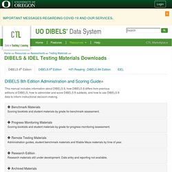 DIBELS & IDEL Testing Materials Downloads