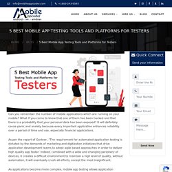 5 Best Mobile App Testing Tools and Platforms for Testers