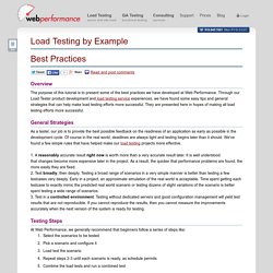 Load Testing by Example - Best Practices - Web Performance