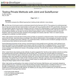 Testing Private Methods with JUnit and SuiteRunner