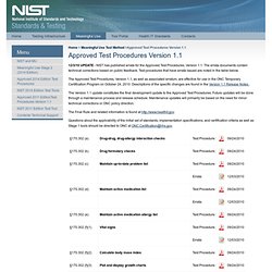 Testing Requirements - NIST Health IT Standards and Testing