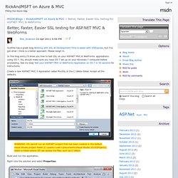Better, Faster, Easier SSL testing for ASP.NET MVC & WebForms - Ricka on MVC and related Web Technologies
