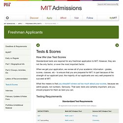 MIT-Tests & Scores Requierments