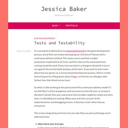 Tests and Testability – Jessica Baker