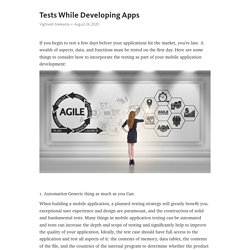 Tests While Developing Apps