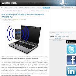 How to tether your BlackBerry for free via Bluetooth (Mac and PC)