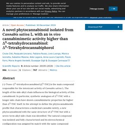 A novel phytocannabinoid isolated from Cannabis sativa L. with an in vivo cannabimimetic activity higher than Î 9 -tetrahydrocannabinol: Î 9 -Tetrahydrocannabiphorol