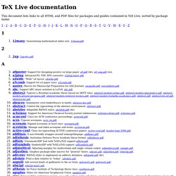 TeX Live documentation