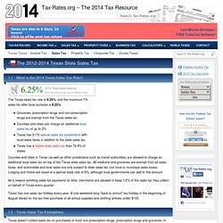 Texas Sales Tax Rate - 2012, 2014
