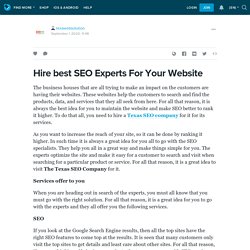 Hire best SEO Experts For Your Website: texawebsolution — LiveJournal