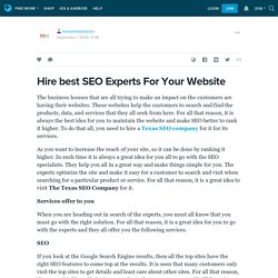 Hire best SEO Experts For Your Website: texawebsolution — LiveJournal
