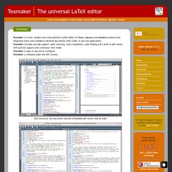 Texmaker (free cross-platform latex editor)