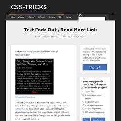 Text Fade Out / Read More Link