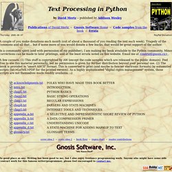 Text Processing in Python (a book)