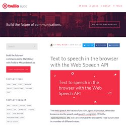 Text to speech in the browser with the Web Speech API