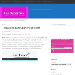 Text2voice. Faites parler vos textes