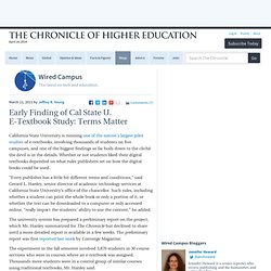 Early Finding of Cal State U. E-Textbook Study: Terms Matter - Wired Campus