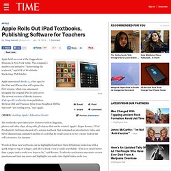 Apple Rolls Out iPad Textbooks, Publishing Software for Teachers