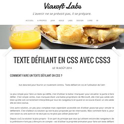 Texte défilant en css avec CSS3 - Viaxoft Labs