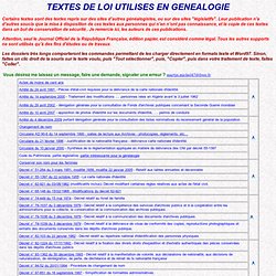 Textes de loi utilisés en Généalogie
