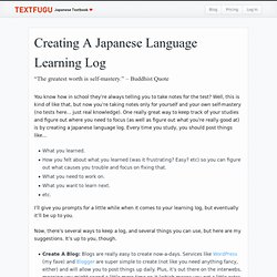 7: Creating A Japanese Language Learning Log
