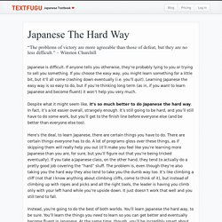 Japanese The Hard Way