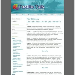 Textile Talk · Fiber Dictionary