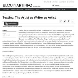 Texting: The Artist as Writer as Artist