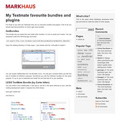 My Textmate favourite bundles and plugins at MARKHAUS