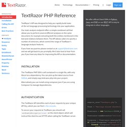 TextRazor - PHP API Documentation