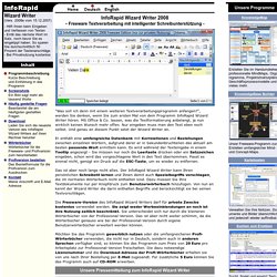 Wizard Writer - Kostenlose Freeware Textverarbeitung mit intelligenter Schreibunterstützung