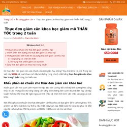  Thực đơn giảm cân khoa học giảm mỡ THẦN TỐC trong 2 tuần   - SIXMA