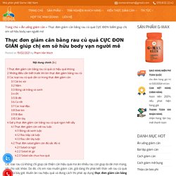 Thực đơn giảm cân bằng rau củ quả CỰC ĐƠN GIẢN giúp chị em sở hữu body vạn người mê - SIXMA