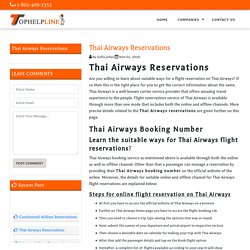 Thai Airways Reservations