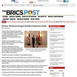 China, Thailand target $100bn bilateral trade