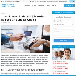 Tham khảo chi tiết các dịch vụ đáo hạn thẻ tín dụng tại Quận 8