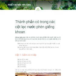 Thành phần có trong các cột lọc nước phèn giếng khoan