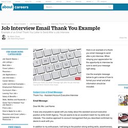 Thank You Email After Job Interview Example