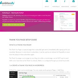 Thank You Page Setup Guide - AmbitionAlly