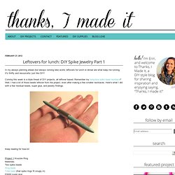 Leftovers for lunch: DIY Spike Jewelry Part 1